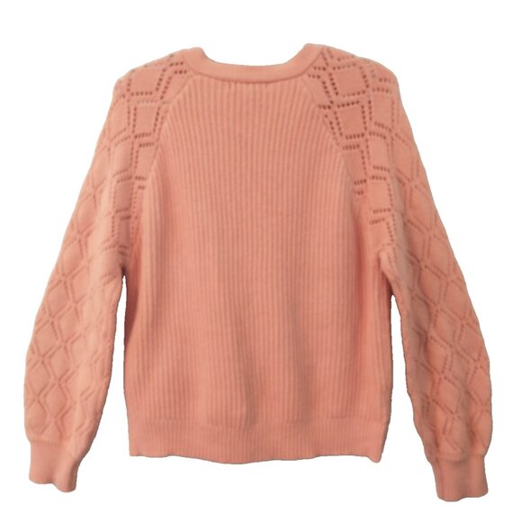 Love Ellie Women's Cardigan Sweater Cropped Button Down Long Sleeve Peach - XL - Picture 7 of 8